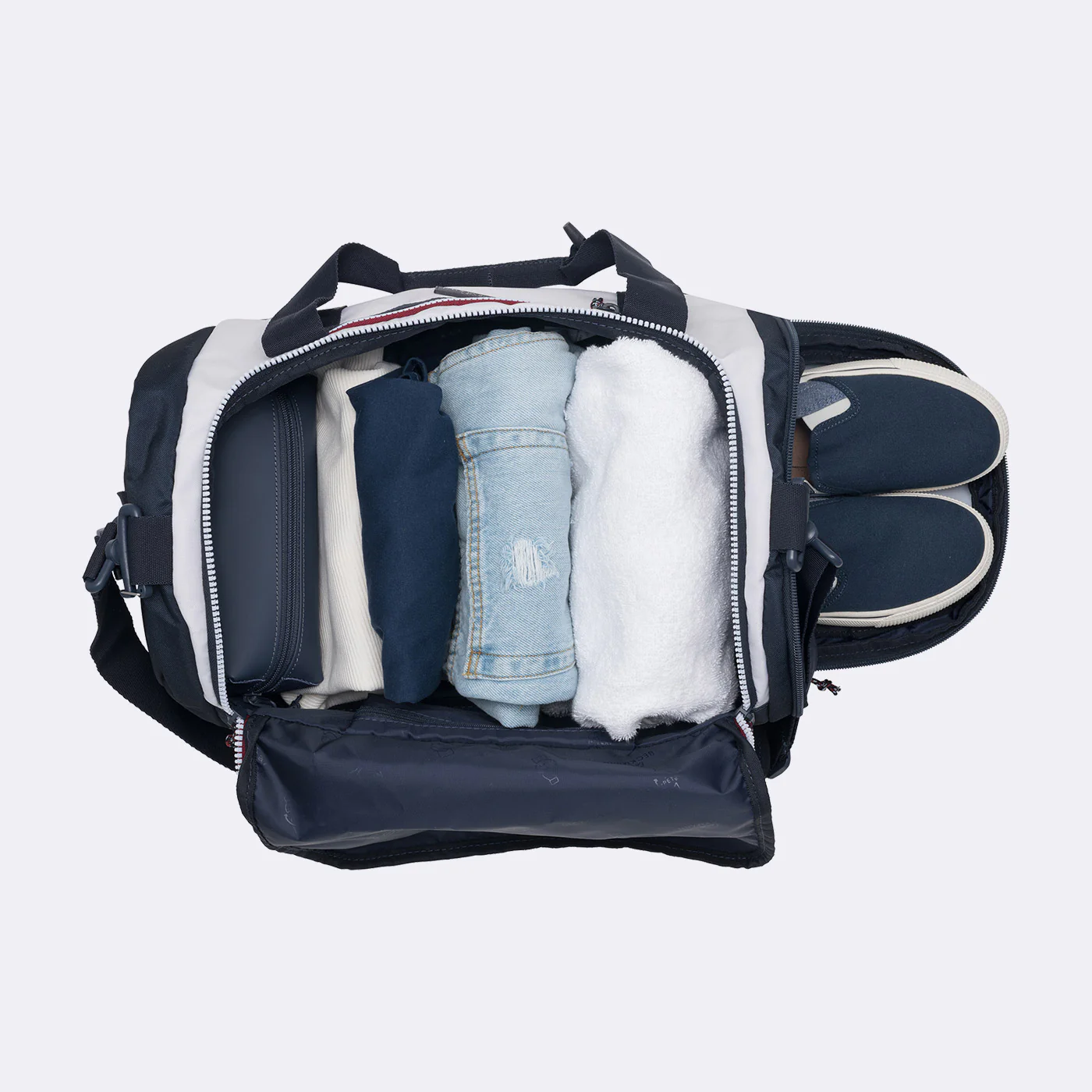 Duffelbag Sport, Navy White - Image 3